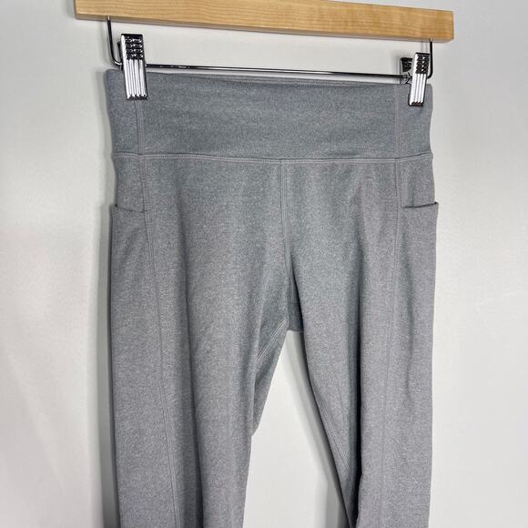 Athleta Girl L 12 Cobblestone Grey Heather Fold You So Tight Activewear Leggings - Picture 5 of 13